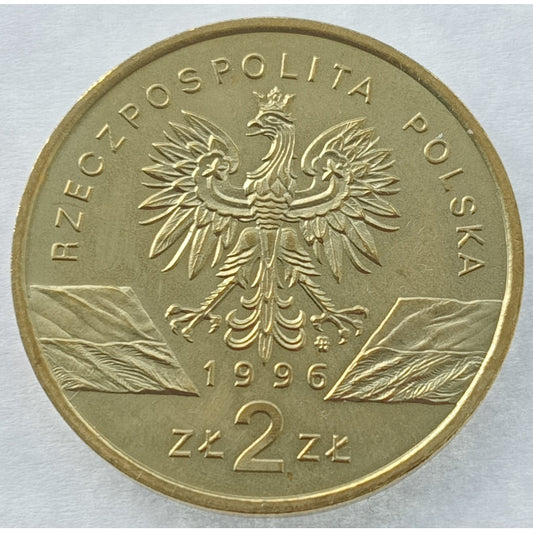 2 zł 1996 - Zwierzęta świata: Jeż (łac. Erinaceus europaeus)