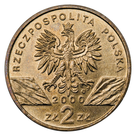 2 zł 2000 - Zwierzęta świata - Dudek (łac. Upupa epops)