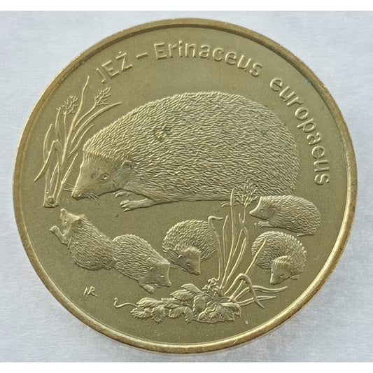 2 zł 1996 - Zwierzęta świata: Jeż (łac. Erinaceus europaeus)