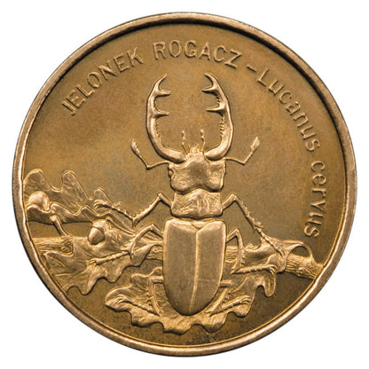 2 zł 1997 - Zwierzęta świata: Jelonek rogacz (łac. Lucanus cervus)