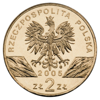 2 zł 2005 - Zwierzęta świata: Puchacz (łac. Bubo bubo)