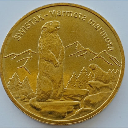 2 zł 2006 - Zwierzęta świata: Świstak (łac. Marmota marmota)
