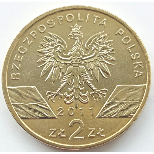 2 zł 2011 - Zwierzęta świata – borsuk (Meles meles)